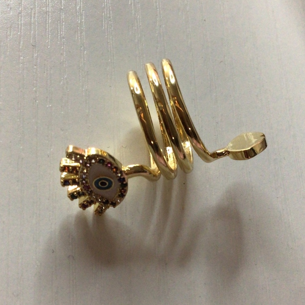 Unk Gold Eye Spiral Ring
